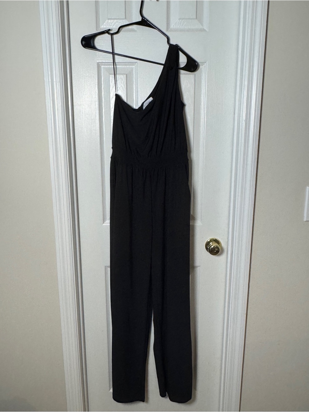 NWT Kaileigh Luna One Shoulder Knit Jumpsuit Black XS